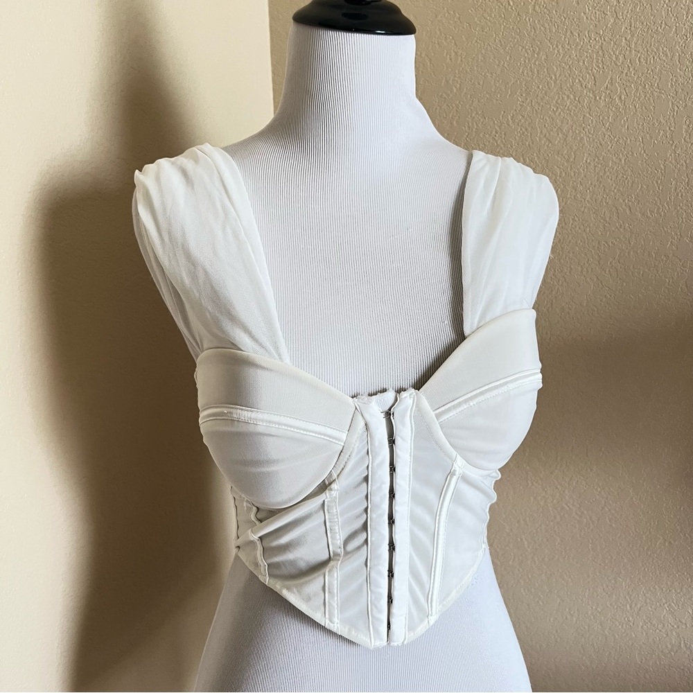 Fashion Nova White Corset Bustier Top
